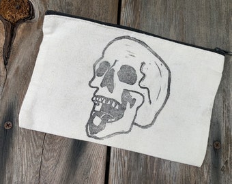 Sugar Skull Acid hand printed stash bag