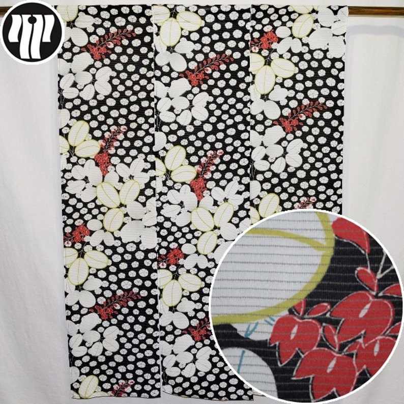 Japanese Noren Doorway Curtain Vintage Japanese Kimono Fabric Etsy