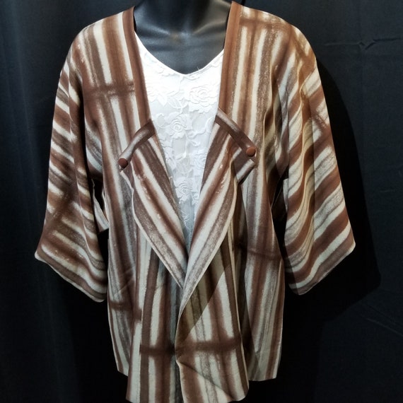 XL Kimono Jacket Vintage Japanese Kimono Modified… - image 1