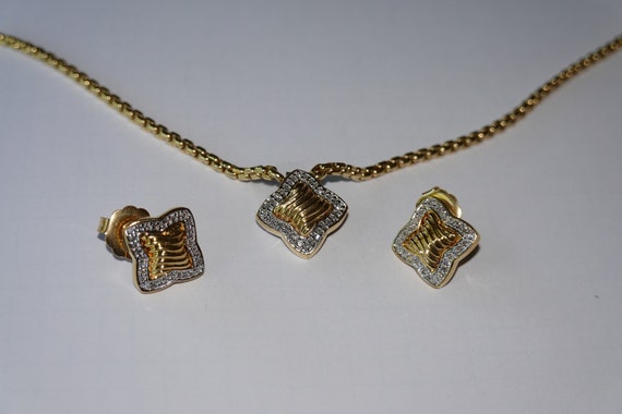 Beautiful David Yurman Gold Box Chain Necklace Pe… - image 1