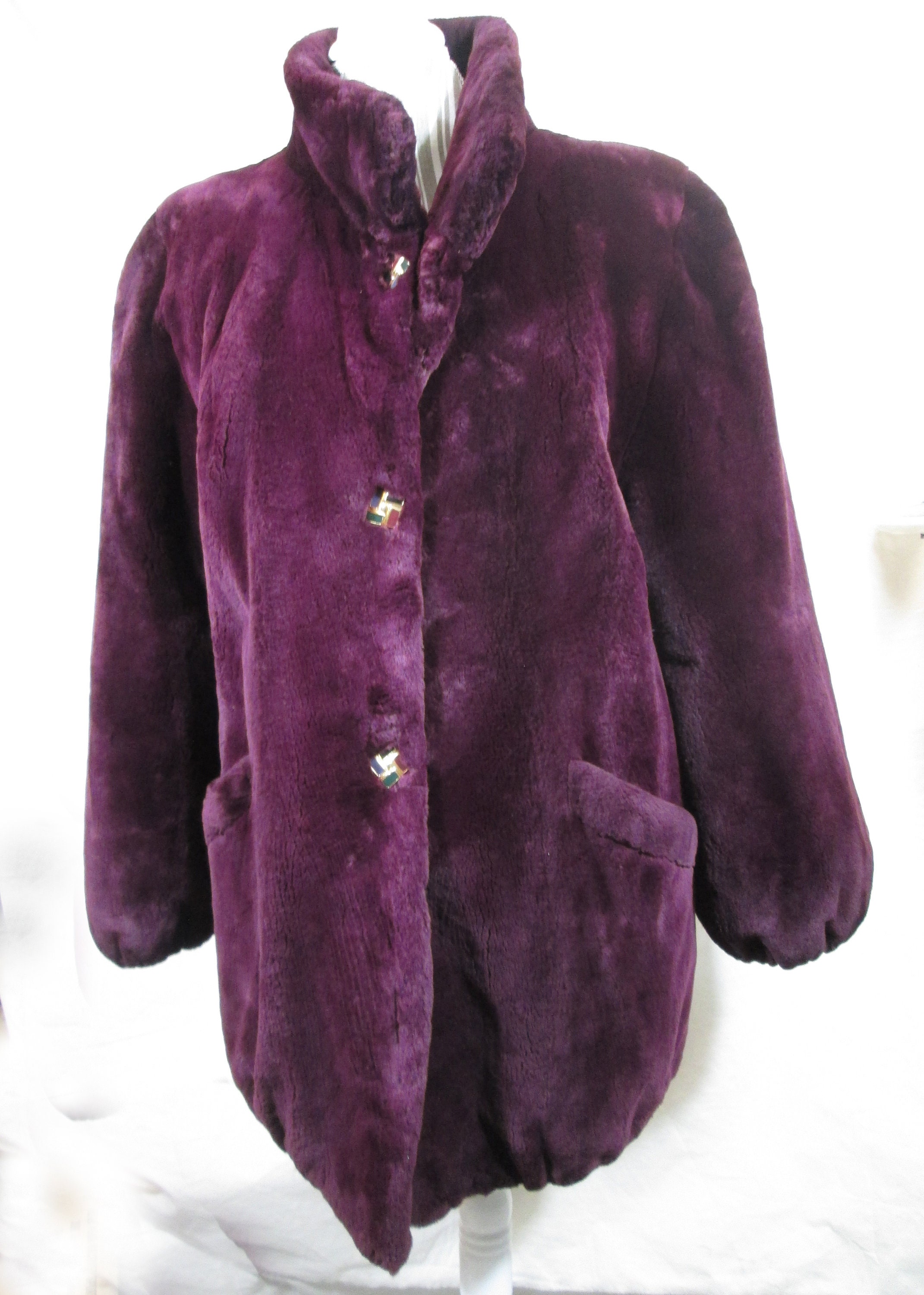 Luxurious Super Soft Dark Magenta Fur Jacket Furs by Etienne | Etsy