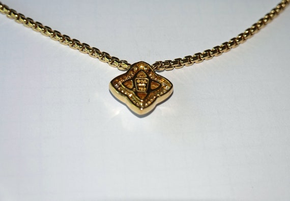Beautiful David Yurman Gold Box Chain Necklace Pe… - image 3