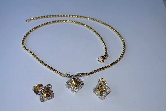 Beautiful David Yurman Gold Box Chain Necklace Pe… - image 2