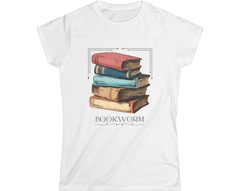 Rat de bibliothèque, cadeau pour amoureux des livres, t-shirt softstyle pour femmes