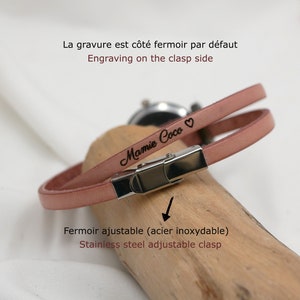 Custom leather woman watch, choose engraving text, leather colour, watch face for an unique boho woman Mother day gift image 7