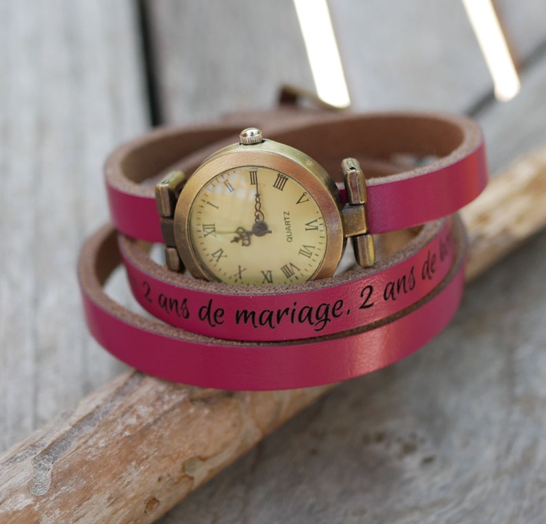 Montre femme petit poignet avec passant au bracelet multi ...