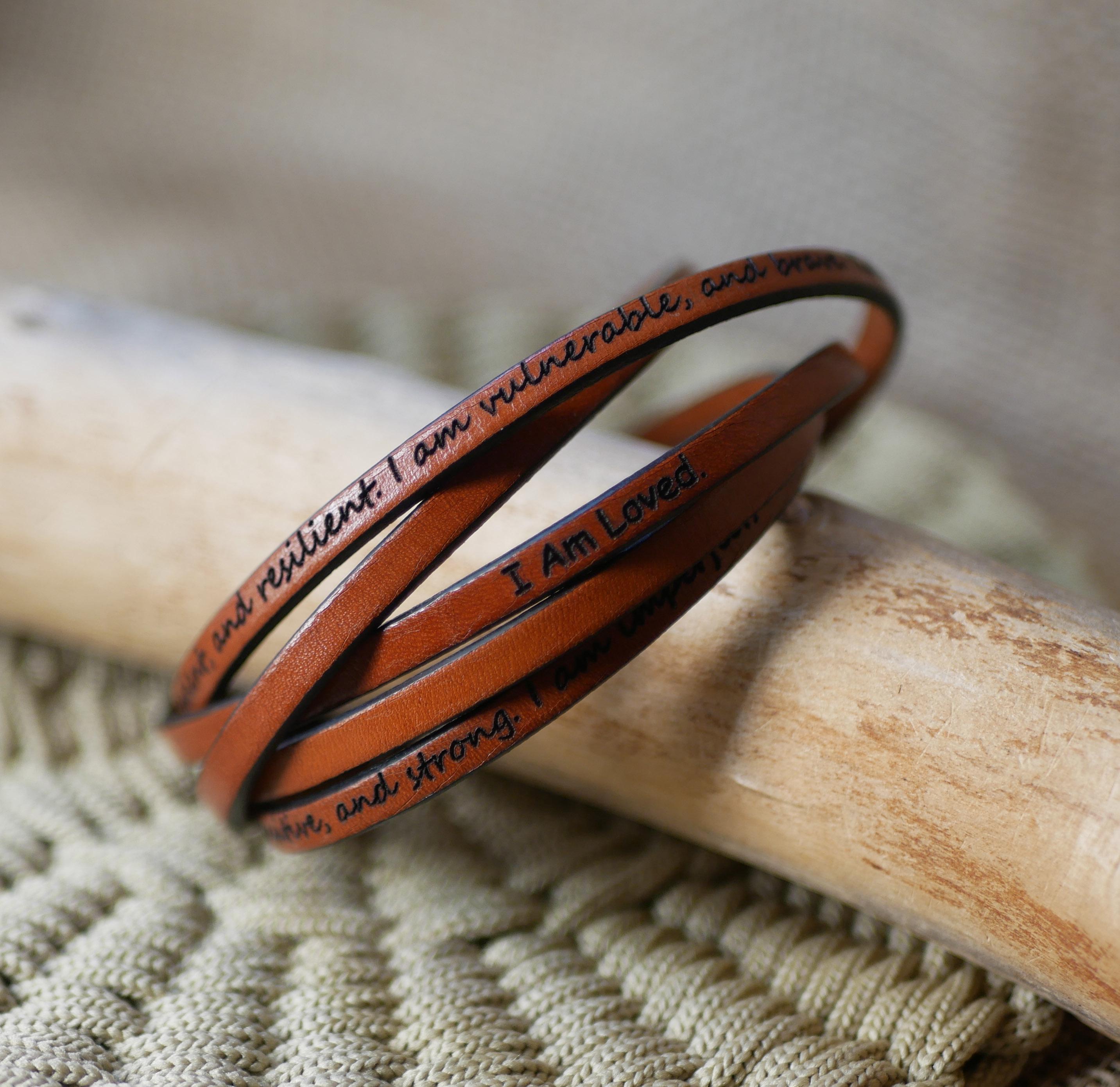 Custom Morse Code Bracelet For Men Leather Bracelet Personalized