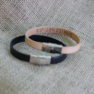 Secret message engraved bracelet, personalized unisex bracelet with hidden love words