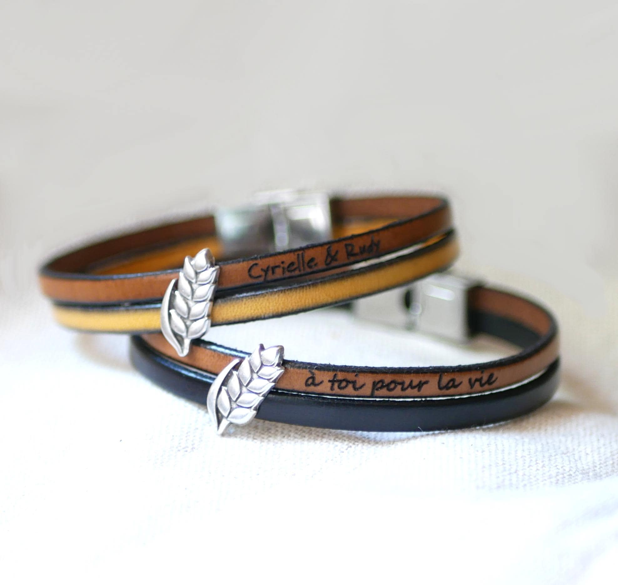 Personalized Leather Wrap Bracelet Canada
