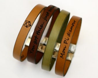 Bracelet cuir personnalisable par gravure, cadeau homme personnalisé pour Super papa, papi, mixte à fermoir ajustable toute taille