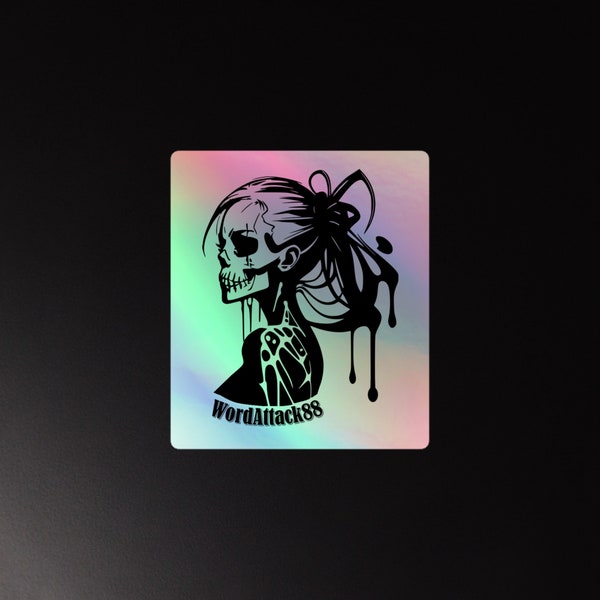 Skull Woman Sticker, Graffiti, Streetart Style Holographic stickers