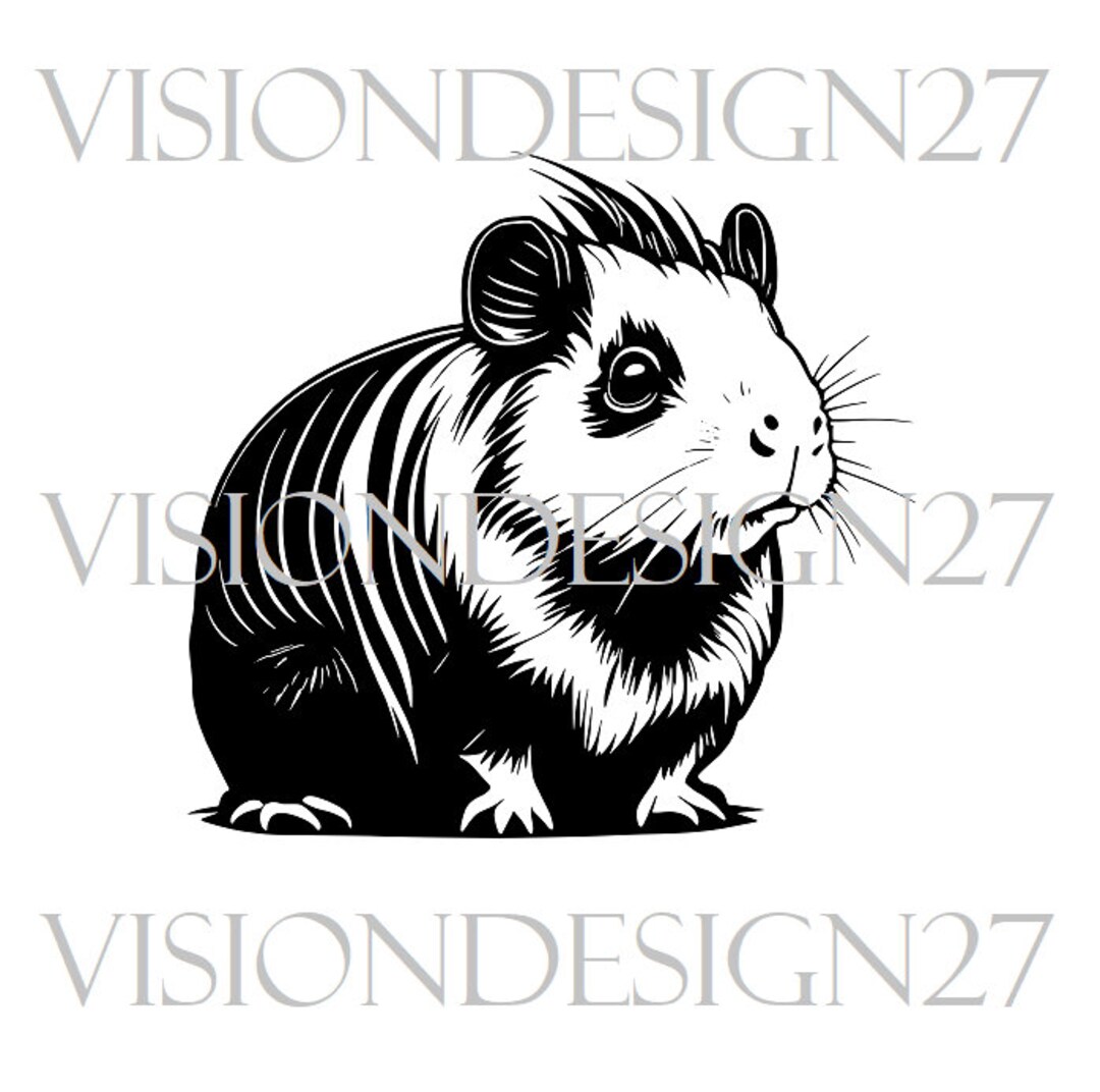 Guinea Pig Vector Graphics, SVG, Cute PNG, Surreal, Poster Wall Art