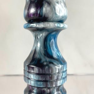 Blue, White, Black and Purple Custom Alumilite Resin Shaving Brush Handle