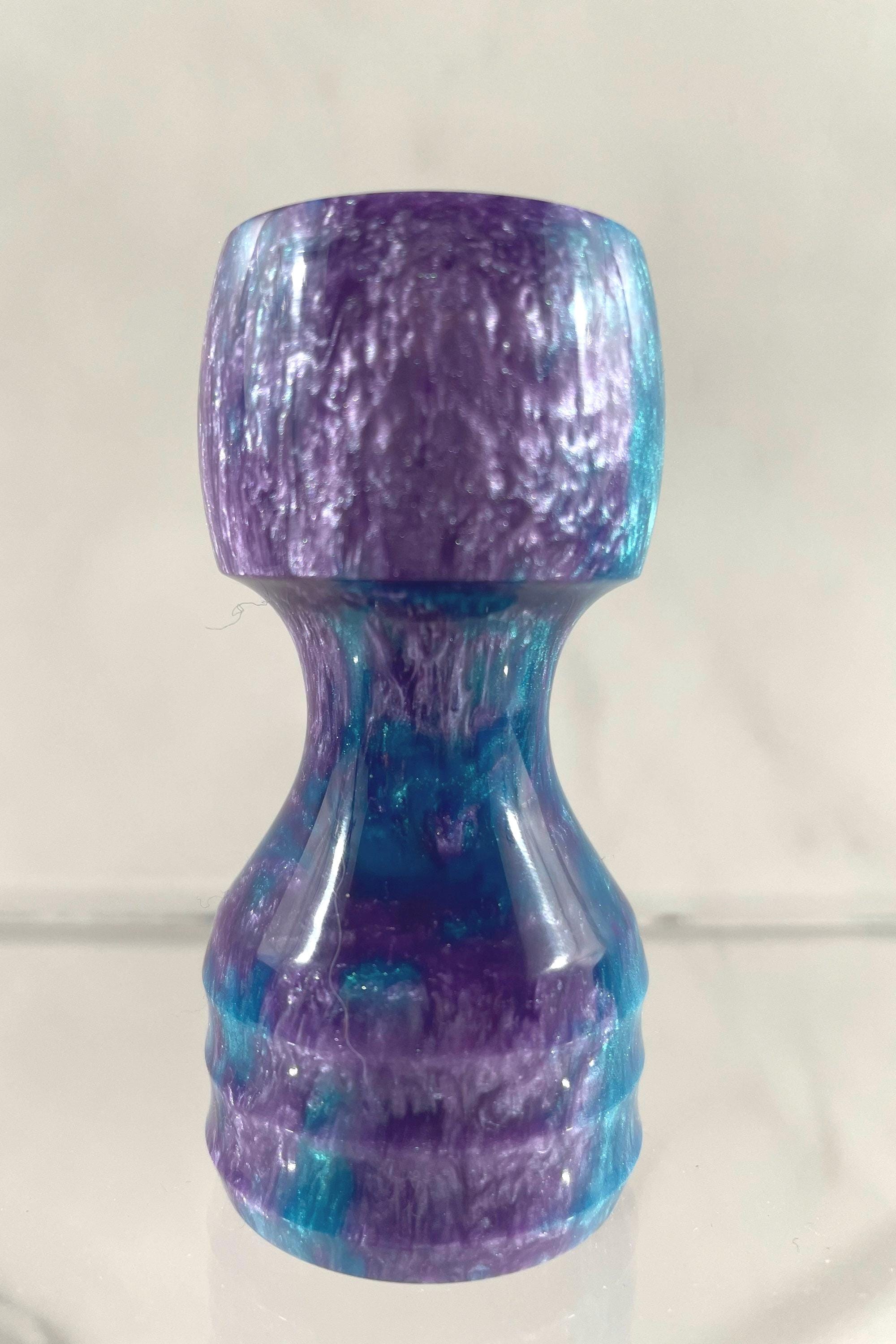 Blue and Purple Custom Alumilite Resin Shaving Brush Handle