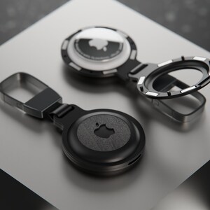 Handmade Real Slate AirTag Case CNC Aluminum Frame Magnetic Lock Germany Fits Gen 1 & 2 image 3