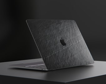 ROXXLYN Stone MacBook Real Slate Skin BLACK ROCK Cover Aufkleber für MacBook Pro 13 M1, Air M2, 13 14 16 Touch Bar und mehr