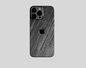 Real Slate Skin Black Rock for iPhone 16 Pro Max/Pro & All Models – Genuine Stone, Handcrafted in Germany - NO CASE - ROXXLYN