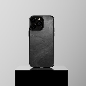 ROXXLYN Real Stone Black Impact Case made for iPhone 15 Pro, 14/ 13 Pro / 12 Pro Max & 14 / 14 Max / 14 Pro Max image 1