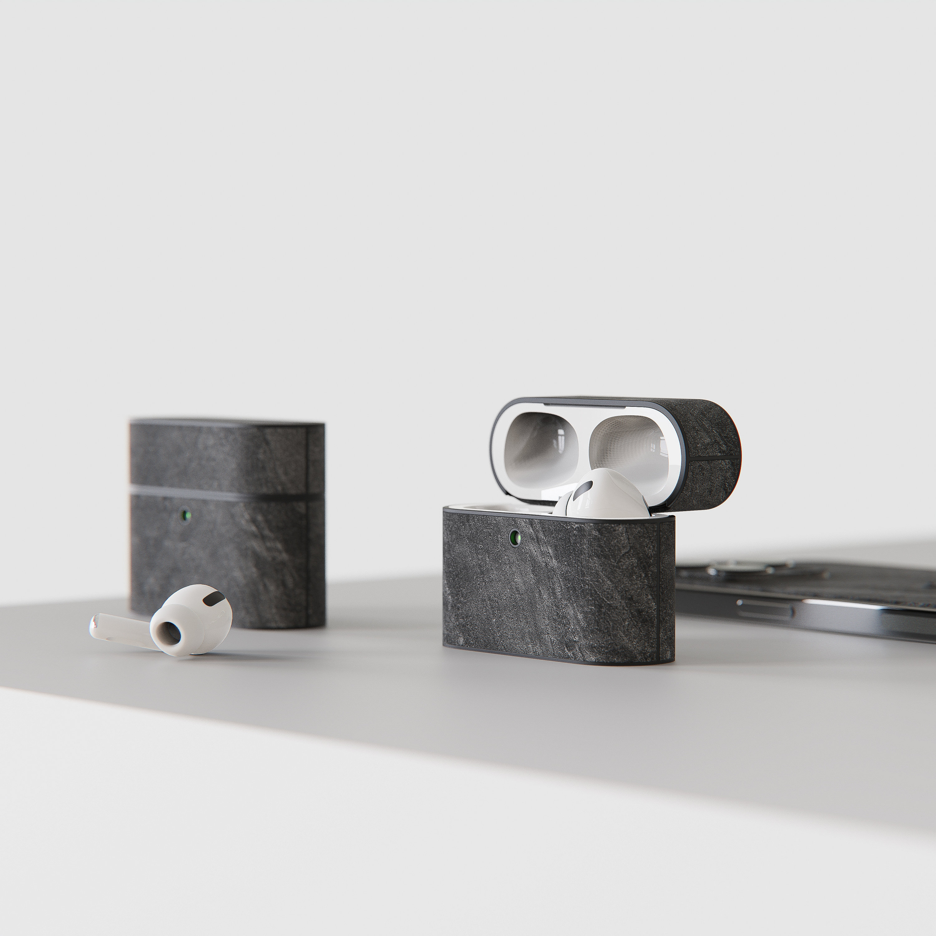 AirPods Proケース – 本物のスレート「ブラックロック」 | 本物の
