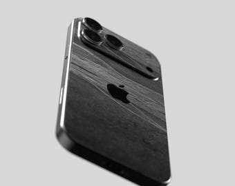Funda para iPhone de pizarra auténtica: piel de piedra natural Black Rock / Hecha a mano en Alemania por ROXXLYN