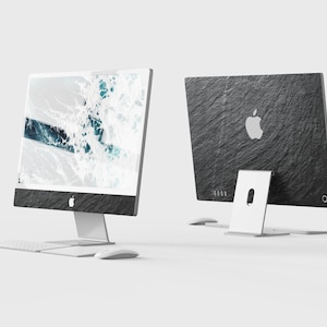 New iMac 24&quot; 2021-2024 Skin Real Slate Black Rock - made in Germany, made by Roxxlyn - Upgrade your new iMac now ROXXLYN