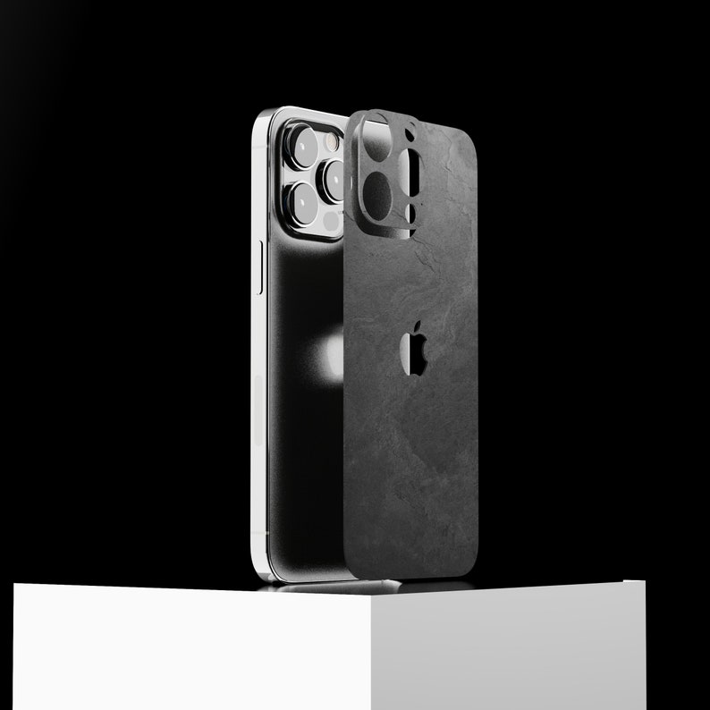 Echtes iPhone 14 Slate Skin Black Impact Skin keine Hülle für iPhone 15 Pro, 13 Mini, 14 Pro Max 15 Pro, 15 Pro Max und mehr Bild 3