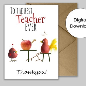 Teacher Appreciation Quirky Printable Digital Card