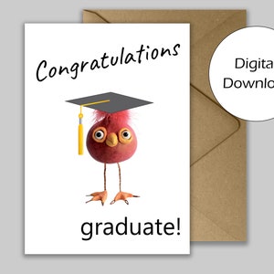 Quirky Graduation Congratulations Printable Card Digital