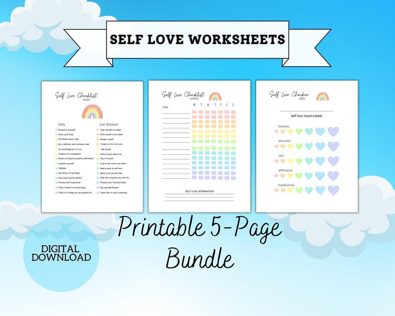 Printable Self Love Checklist Planner, Planner for Self Confidence, Self-love Daily Planner ...