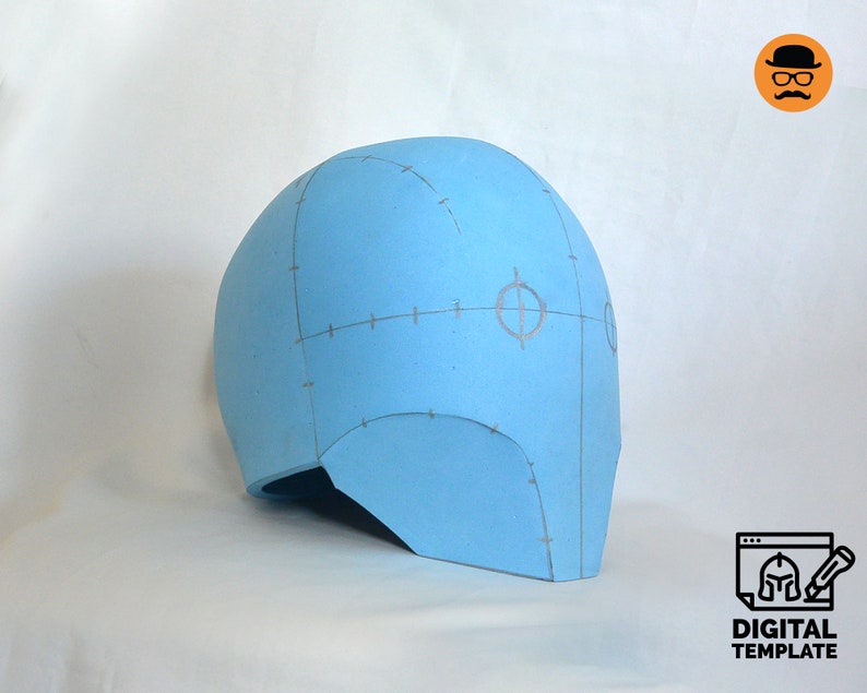 Rymdhjälm - DIY utskrivbar EVA-skumhjälmmönster för cosplay, skalbar PDF-mall bild 2