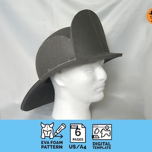 Firefighter - DIY Printable EVA Foam Helmet Pattern for Cosplay, scalable PDF template