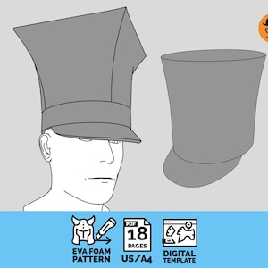 Uhlan&#39;s Cavalry Cap & Shako - 2in1 DIY Printable EVA foam Helmet Pattern for cosplay, scalable PDF template: download, print and build!