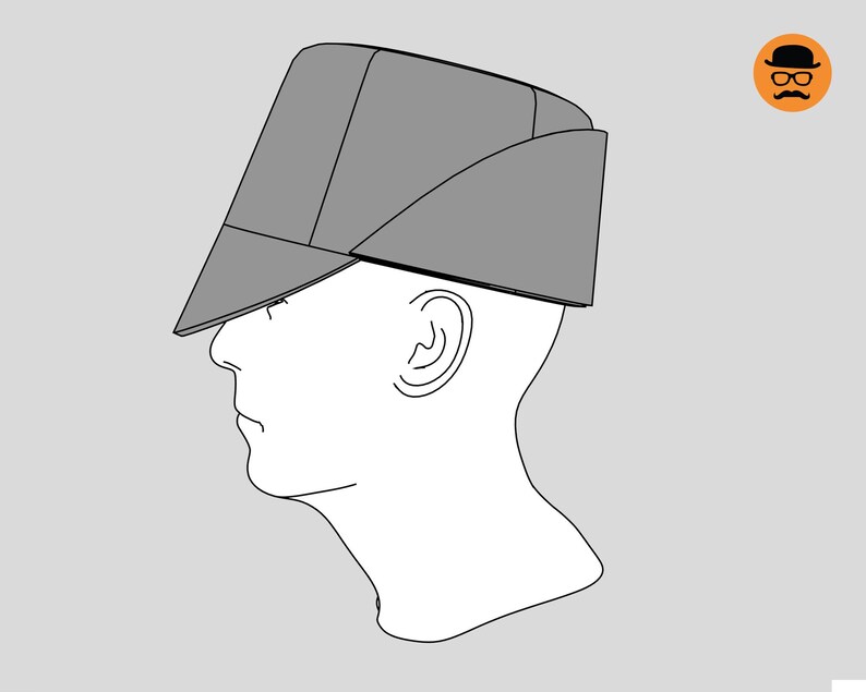 Officer Hat No2 - DIY Printable EVA Foam Pattern for Cosplay, Scalable ...