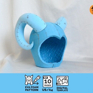 Casco con cuernos: patrón de espuma EVA imprimible para cosplay (plantilla PDF escalable).