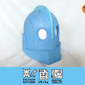 Iron Robot helmet - DIY Printable EVA Foam Helmet Pattern for Cosplay, Scalable PDF Template