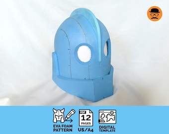 Iron Robot helmet - DIY Printable EVA Foam Helmet Pattern for Cosplay, Scalable PDF Template