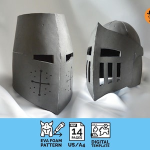Plantilla de casco de caballero DIY n.° 2 (2 en 1) para espuma EVA
