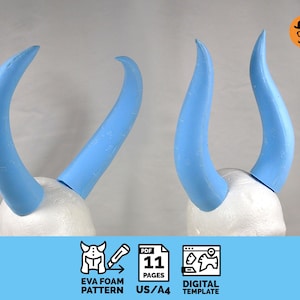 Easy-to-craft Horns Pack No.2 DIY Printable EVA Foam Helmet Pattern for Cosplay, scalable PDF template