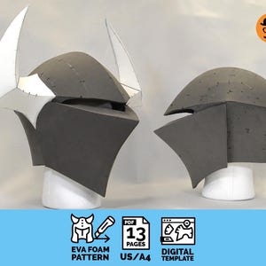 Barbarian No.3 helmet - DIY Printable EVA Foam Helmet Pattern for Cosplay, scalable PDF template