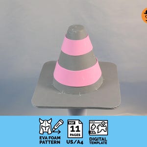 交通コーン小道具：コスプレ用DIY印刷可能EVAフォーム小道具パターン、スケーラブルPDFテンプレート