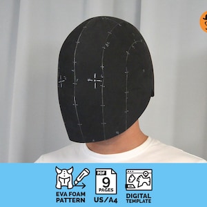 Basic Helmet DIY Printable EVA Foam Helmet Pattern for Cosplay, scalable PDF template, No.9