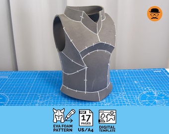 Fantasy Chest Armor No.2 - Printable DIY EVA foam cosplay pattern, scalable PDF template