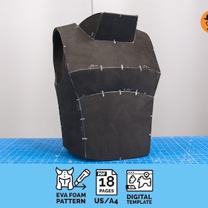 Patrón de armadura de pecho de Wasteland: Cosplay de espuma EVA (plantilla PDF)