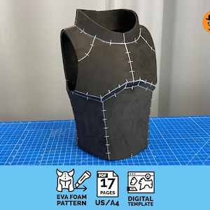 Patrón de armadura de pecho de espuma EVA para cosplay y accesorios (plantilla PDF DIY)