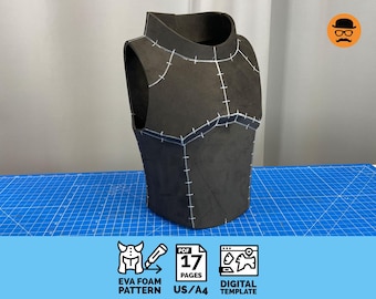 Patrón de armadura de pecho de espuma EVA para cosplay y accesorios (plantilla PDF DIY)