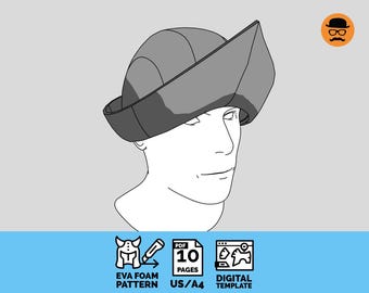 Fisherman Hat Foam Pattern - DIY EVA Foam Template for Cosplay, scalable PDF file