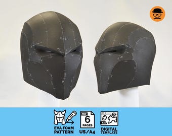 Ninja helmet - DIY Printable EVA Foam Helmet Pattern for Cosplay, scalable PDF template