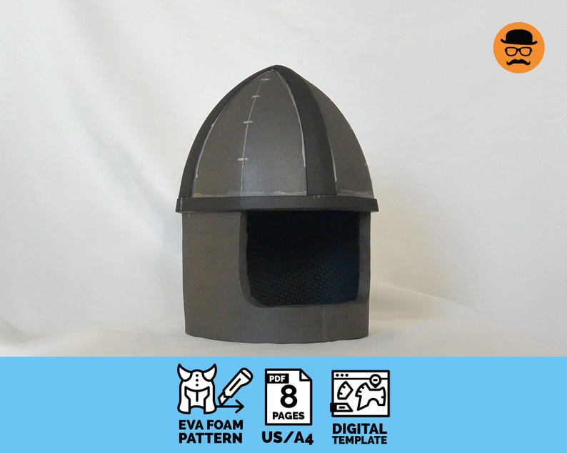 Basic Knight Helmet - DIY Printable EVA Foam Helmet Pattern for Cosplay ...