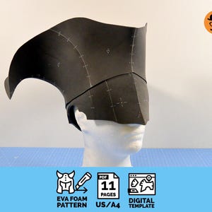 Carnavalsmasker nr. 1 - DIY-afdrukbaar EVA-schuimmaskerpatroon voor cosplay, schaalbare pdf-sjabloon