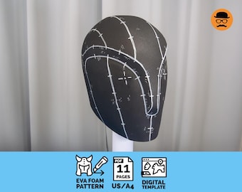 Casco anomalo - Modello fai da te in schiuma EVA stampabile per cosplay, modello PDF scalabile